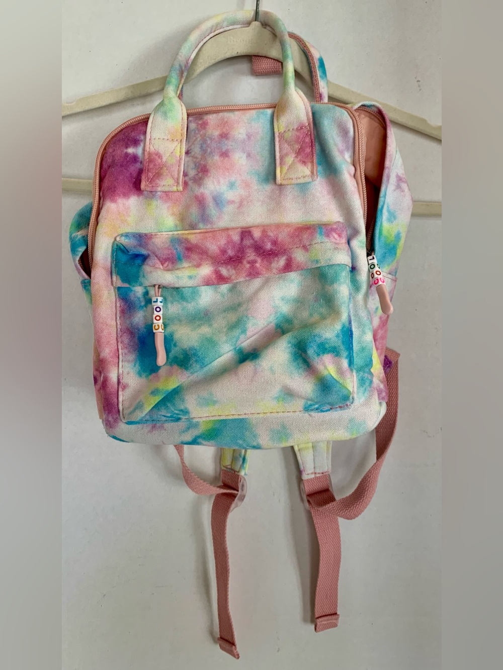 Tie-Dye Pastel Canvas Backpack - Women Bags 10”wide 11” tall